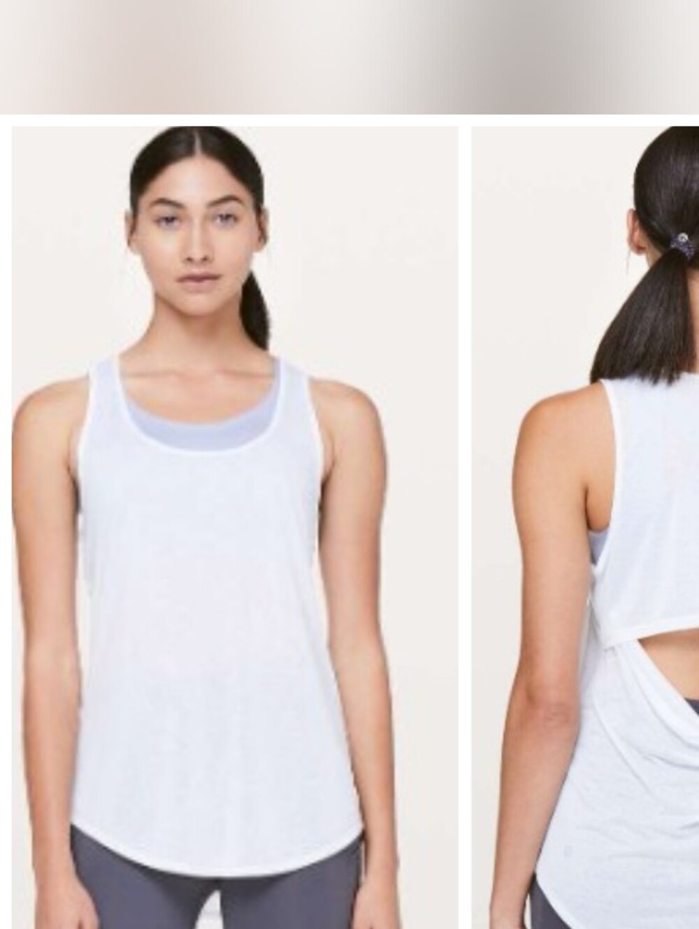 lululemon athletica White Open-Back Tank Top‎